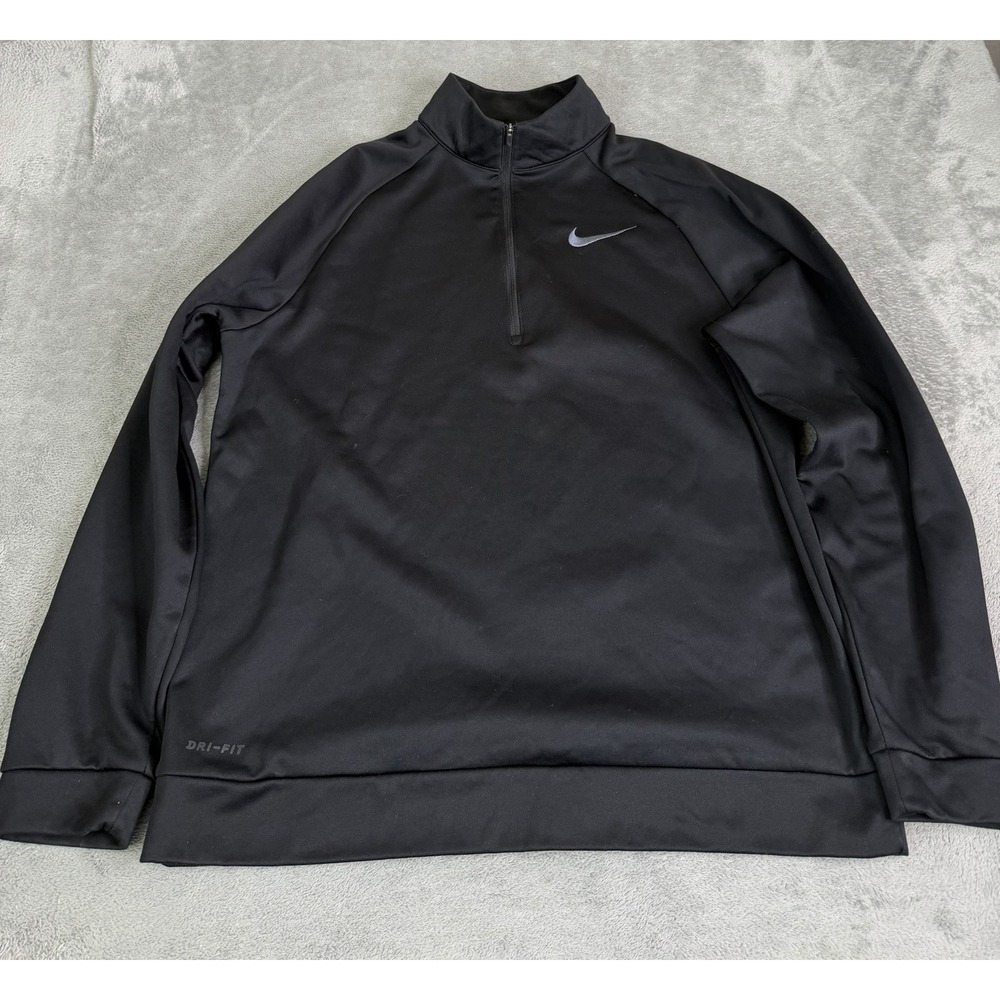 Nike Dri-Fit 1/4 Zip Pullover Jacket Men's Size Large Black